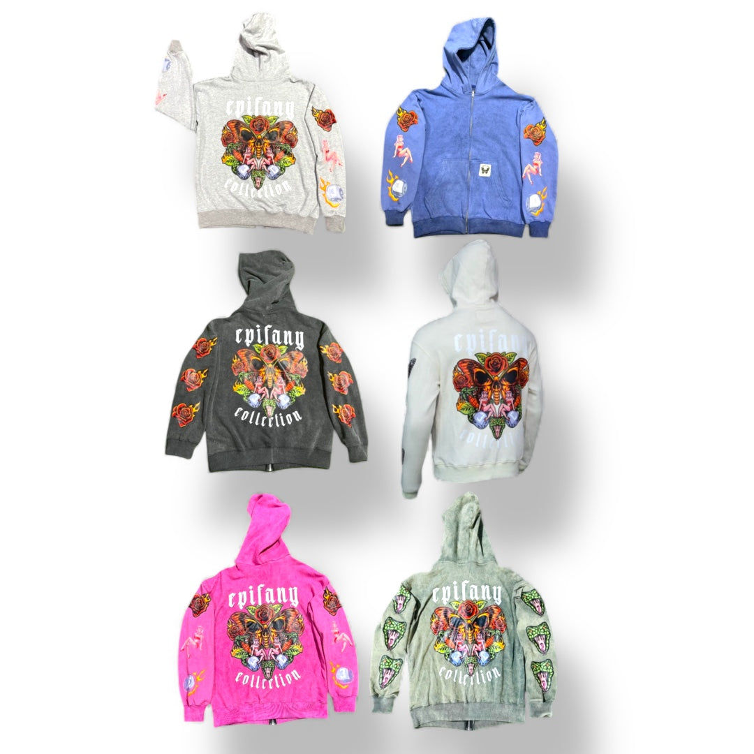 "Epifany"Oversized zip Hoodie